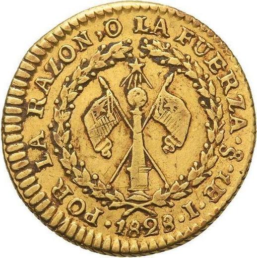 Revers 1 Escudo 1828 So I - Goldmünze Wert - Chile, Republik
