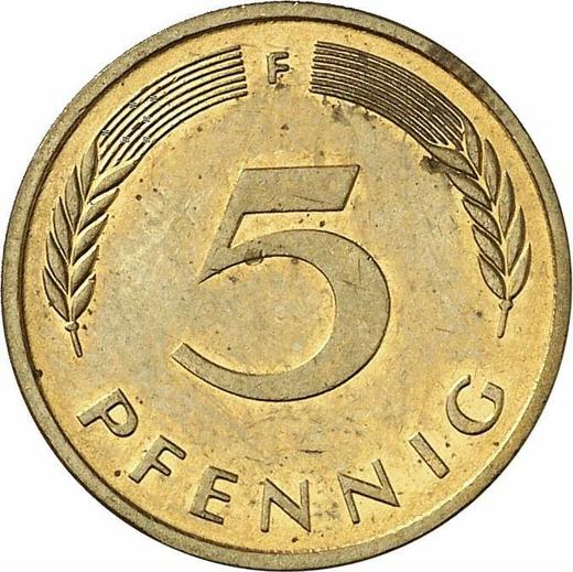 Awers monety - 5 fenigów 1995 F - cena  monety - Niemcy, RFN