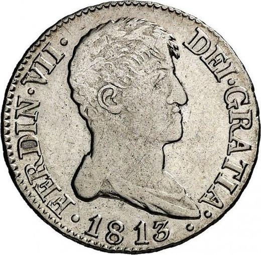 Аверс монеты - 2 реала 1813 года M GJ "Тип 1812-1814" - цена серебряной монеты - Испания, Фердинанд VII
