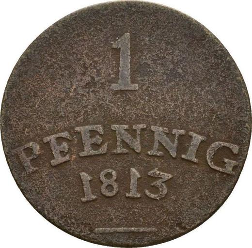 Reverso 1 Pfennig 1813 - valor de la moneda  - Sajonia-Weimar-Eisenach, Carlos Augusto