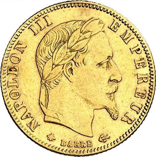 Аверс монеты - 5 франков 1868 года A "Тип 1862-1869" Париж - цена золотой монеты - Франция, Наполеон III