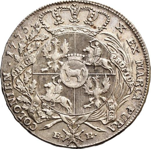 Rewers monety - Talar 1775 EB LITU - cena srebrnej monety - Polska, Stanisław II August