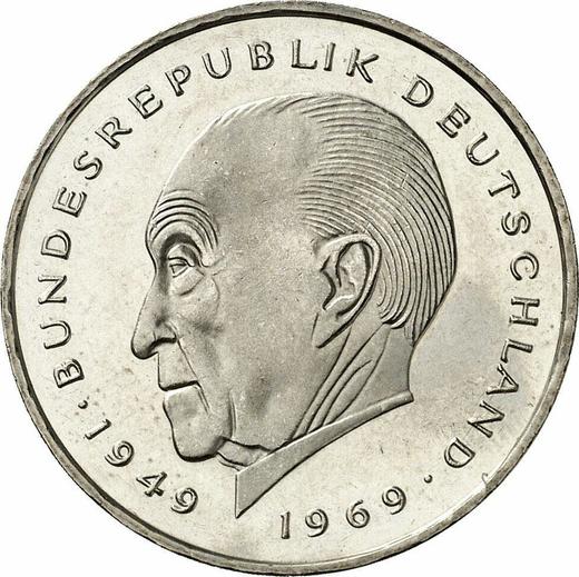 Аверс монеты - 2 марки 1987 года J "Аденауэр" - цена  монеты - Германия, ФРГ