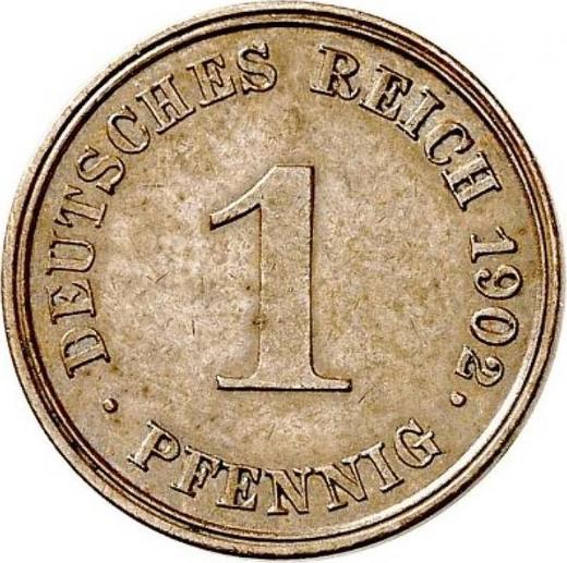 Аверс монеты - 1 пфенниг 1902 года J "Тип 1890-1916" - цена  монеты - Германия, Германская Империя
