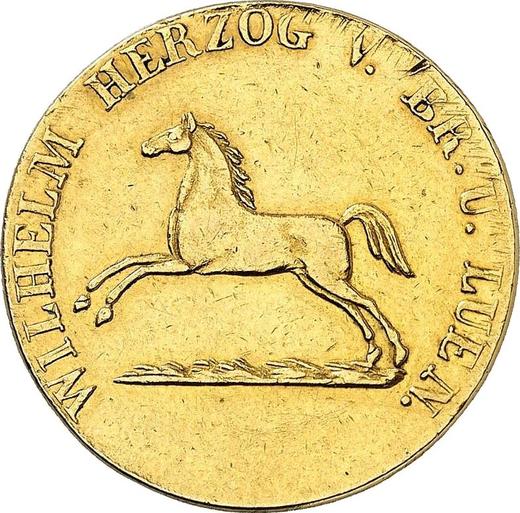 Anverso 10 táleros 1831 CvC - valor de la moneda de oro - Brunswick-Wolfenbüttel, Guillermo