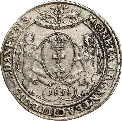 Rewers monety - Talar 1639 GR "Gdańsk" - cena srebrnej monety - Polska, Władysław IV