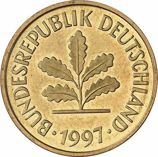 Reverso 5 Pfennige 1997 F - valor de la moneda  - Alemania, RFA