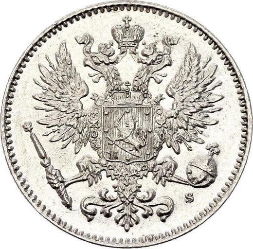 Obverse 50 Pennia 1915 S - Silver Coin Value - Finland, Grand Duchy
