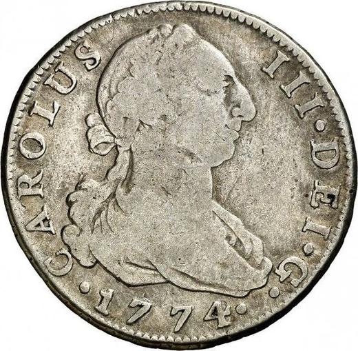 Аверс монеты - 4 реала 1774 года M PJ - цена серебряной монеты - Испания, Карл III