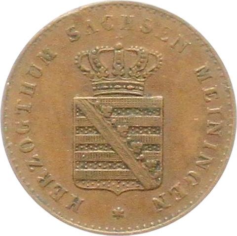Аверс монеты - 2 пфеннига 1864 года - цена  монеты - Саксен-Мейнинген, Бернгард II