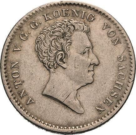 Anverso 1/3 tálero 1828 S - valor de la moneda de plata - Sajonia, Antonio