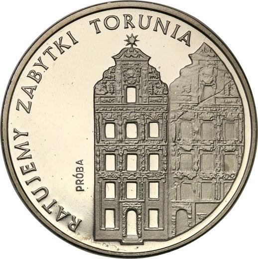 Reverso Pruebas 5000 eslotis 1989 MW ET "Salvamos los monumentos de Torun" Níquel - valor de la moneda  - Polonia, República Popular