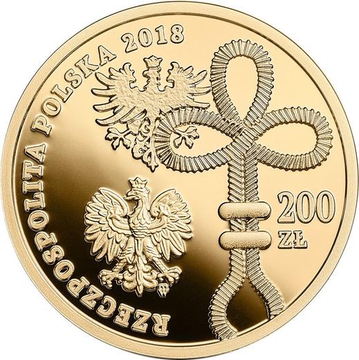 Anverso 200 eslotis 2018 "90 aniversario de la Sublevación de Gran Polonia" - valor de la moneda de oro - Polonia, República moderna