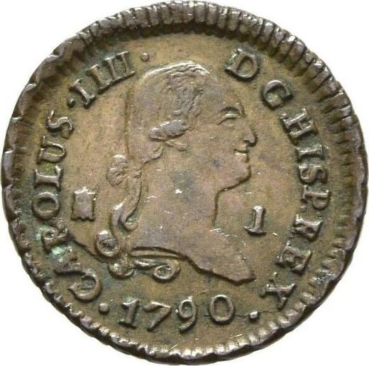 Obverse 1 Maravedí 1790 -  Coin Value - Spain, Charles IV