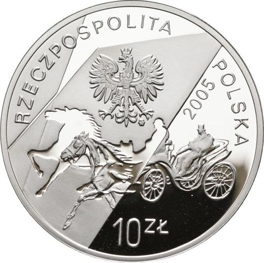 Anverso 10 eslotis 2005 MW ET "100 aniversario de Konstanty Ildefons Gałczyński" - valor de la moneda de plata - Polonia, República moderna