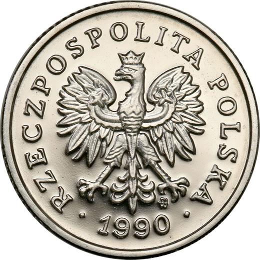 Аверс монеты - Пробные 5 грошей 1990 года Никель - цена  монеты - Польша, III Республика после деноминации