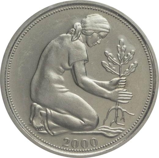 Reverso 50 Pfennige 2000 D - valor de la moneda  - Alemania, RFA