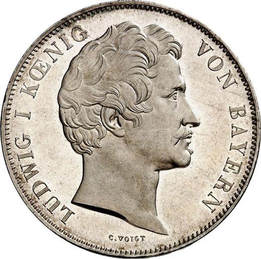 Anverso 2 táleros 1845 "Barón von Kreittmayr" - valor de la moneda de plata - Baviera, Luis I de Baviera