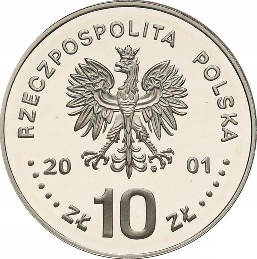 Аверс монеты - 10 злотых 2001 года MW ET "Ян III Собеский" Поясной портрет - цена серебряной монеты - Польша, III Республика после деноминации