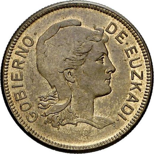 Anverso 2 pesetas 1937 "Euskadi" Cobre - valor de la moneda  - España, II República