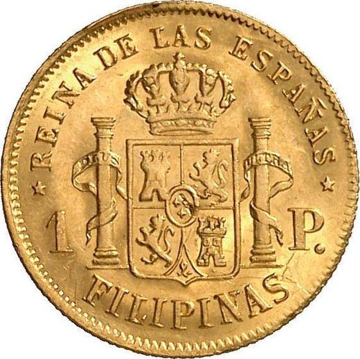 Rewers monety - 1 peso 1868 - cena złotej monety - Filipiny, Izabela II