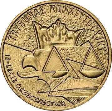 Reverso 2 eslotis 2001 MW AN "15 aniversario de la Corte Constitucional" - valor de la moneda  - Polonia, República moderna