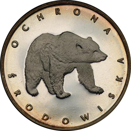 Reverso 100 eslotis 1983 MW "Oso" Plata - valor de la moneda de plata - Polonia, República Popular