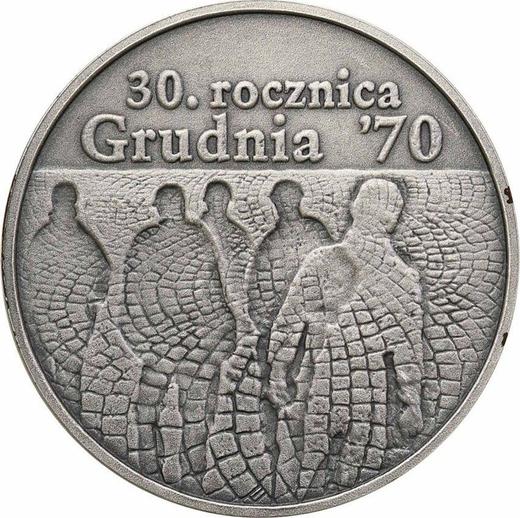 Реверс монеты - 10 злотых 2000 года MW ET "30 лет восстанию рабочих 1970 года" - цена серебряной монеты - Польша, III Республика после деноминации