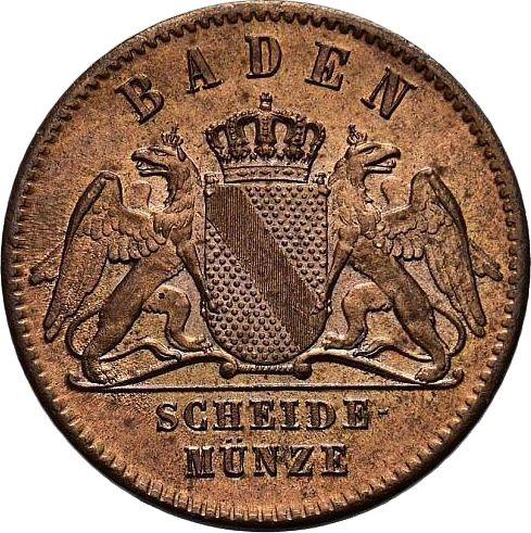 Anverso 1 Kreuzer 1861 - valor de la moneda  - Baden, Federico I
