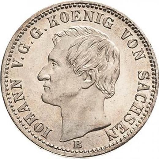 Avers 1/6 Taler 1870 B - Silbermünze Wert - Sachsen, Johann