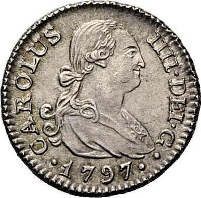 Avers 1/2 Real (Medio Real) 1797 M MF - Silbermünze Wert - Spanien, Karl IV