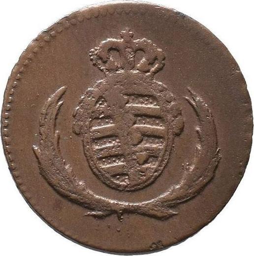 Аверс монеты - 1 пфенниг 1822 года S - цена  монеты - Саксония-Альбертина, Фридрих Август I