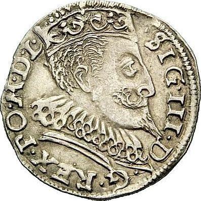 Аверс монеты - Трояк (3 гроша) 1596 года IF SC HR "Быдгощский монетный двор" - цена серебряной монеты - Польша, Сигизмунд III Ваза