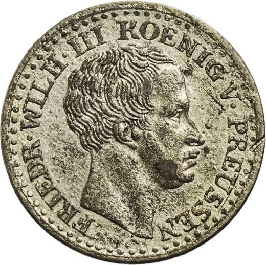 Anverso 1 Silber Groschen 1833 A - valor de la moneda de plata - Prusia, Federico Guillermo III