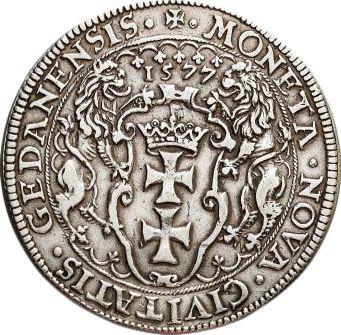 Реверс монеты - Талер 1577 года "Осада Гданьска" - цена серебряной монеты - Польша, Стефан Баторий