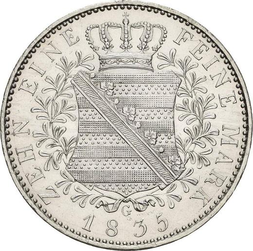 Rewers monety - Talar 1835 G - cena srebrnej monety - Saksonia-Albertyna, Antoni