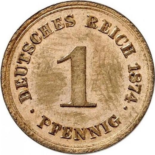 Аверс монеты - 1 пфенниг 1874 года E "Тип 1873-1889" - цена  монеты - Германия, Германская Империя