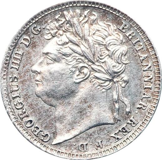 Anverso Penique 1824 "Maundy" - valor de la moneda de plata - Gran Bretaña, Jorge IV