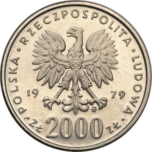 Аверс монеты - Пробные 2000 злотых 1979 года MW "Мешко I" Никель - цена  монеты - Польша, Народная Республика