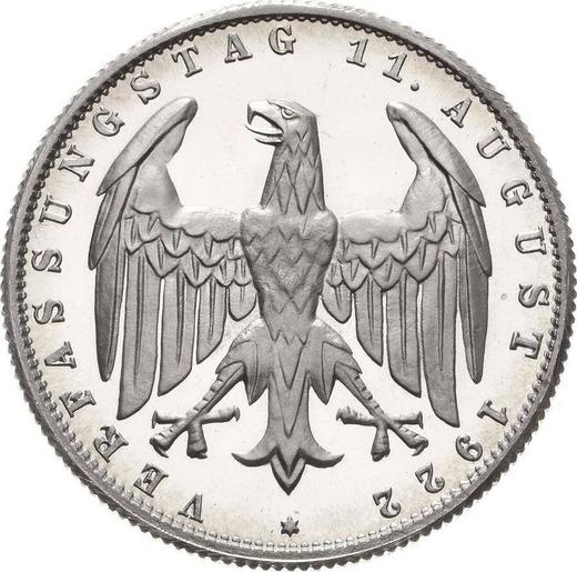 Аверс монеты - 3 марки 1923 года E "Конституция" - цена  монеты - Германия, Bеймарская республика