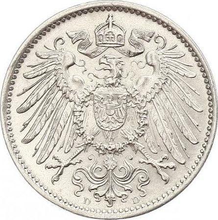 Reverso 1 marco 1899 D "Tipo 1891-1916" - valor de la moneda de plata - Alemania, Imperio alemán