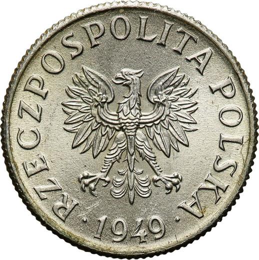 Аверс монеты - Пробные 2 гроша 1949 года Алюминий - цена  монеты - Польша, Народная Республика