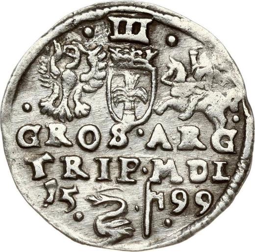 Rewers monety - Trojak 1599 "Litwa" - cena srebrnej monety - Polska, Zygmunt III