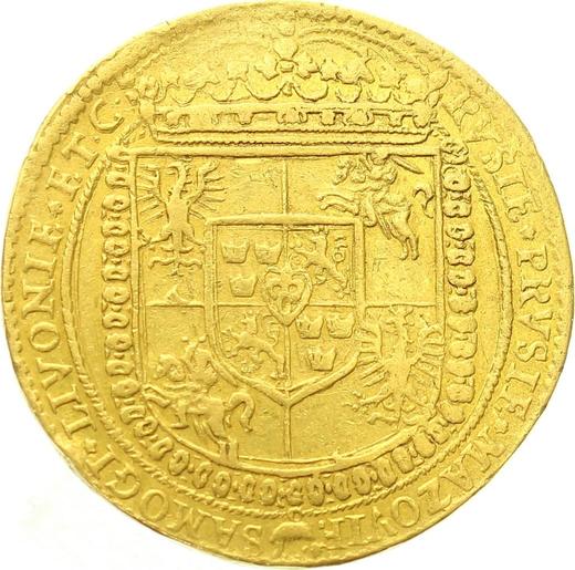 Reverso 10 ducados Sin fecha (1587-1632) "Retrato estrecho con lechuguilla" - valor de la moneda de oro - Polonia, Segismundo III