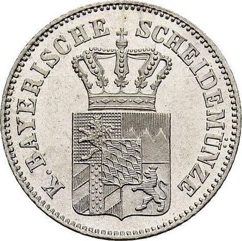 Аверс монеты - 6 крейцеров 1866 года - цена серебряной монеты - Бавария, Людвиг II