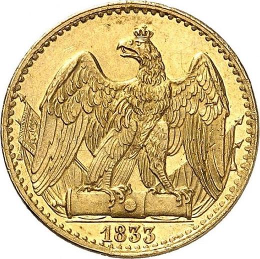 Реверс монеты - 1/2 фридрихсдора 1833 года A - цена золотой монеты - Пруссия, Фридрих Вильгельм III
