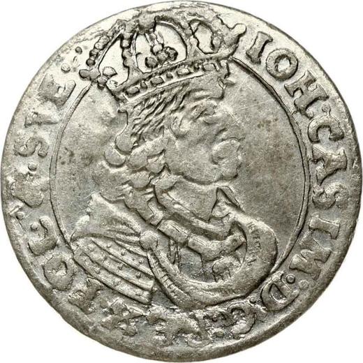 Awers monety - Szóstak 1661 TT "Popiersie z obwódką" - cena srebrnej monety - Polska, Jan II Kazimierz