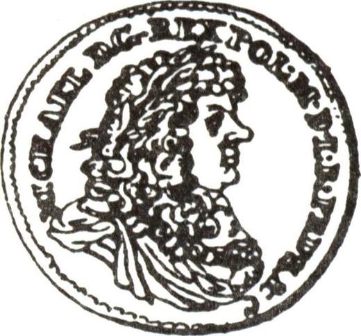 Аверс монеты - 2 дуката 1672 года CS "Эльблонг" - цена золотой монеты - Польша, Михаил Корибут