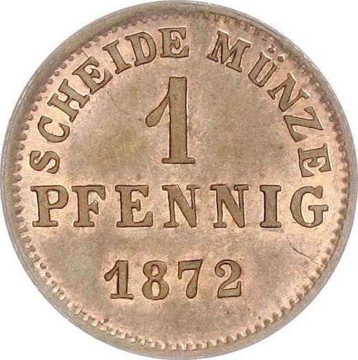 Реверс монеты - 1 пфенниг 1872 года - цена  монеты - Гессен-Дармштадт, Людвиг III