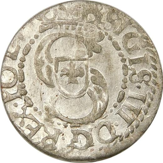 Аверс монеты - Шеляг 1615 года "Рига" - цена серебряной монеты - Польша, Сигизмунд III Ваза